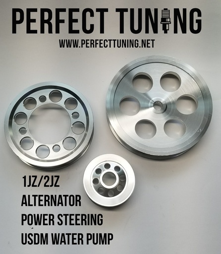 [JZ-PULLEY-KIT-SILVER] 1JZ 2JZ Pulley Kit Aluminium Silver