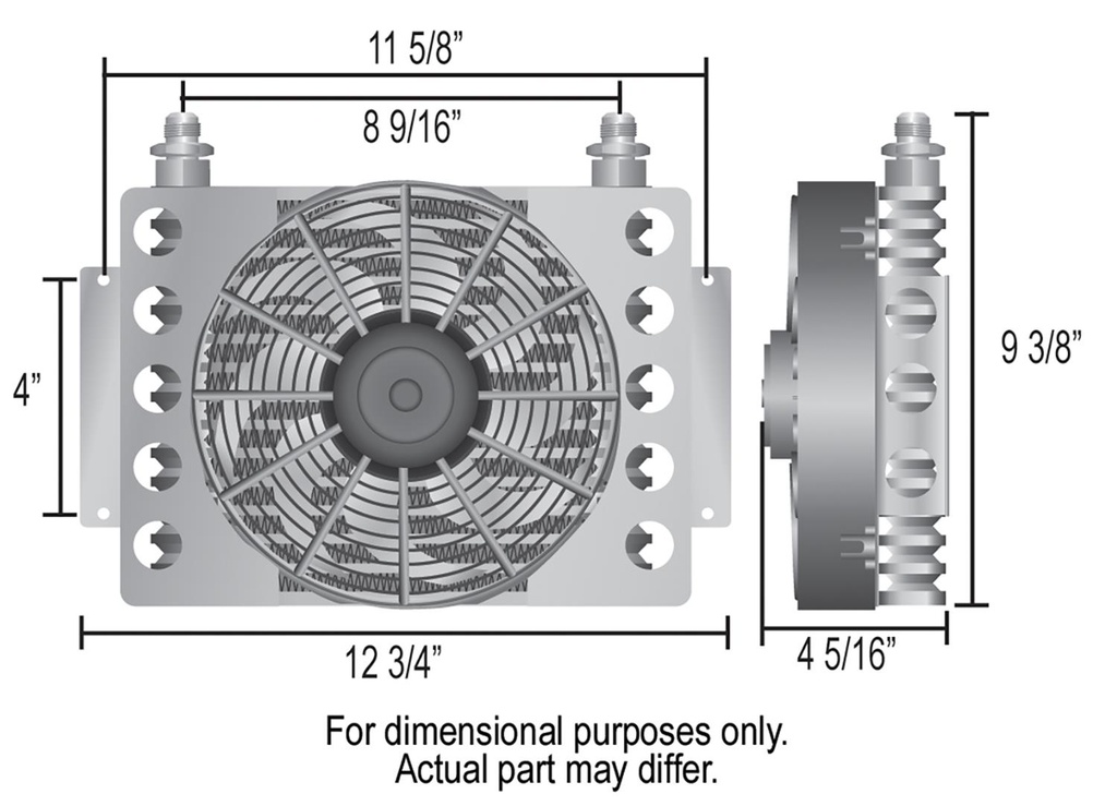 Derale Fan cooler dimensions