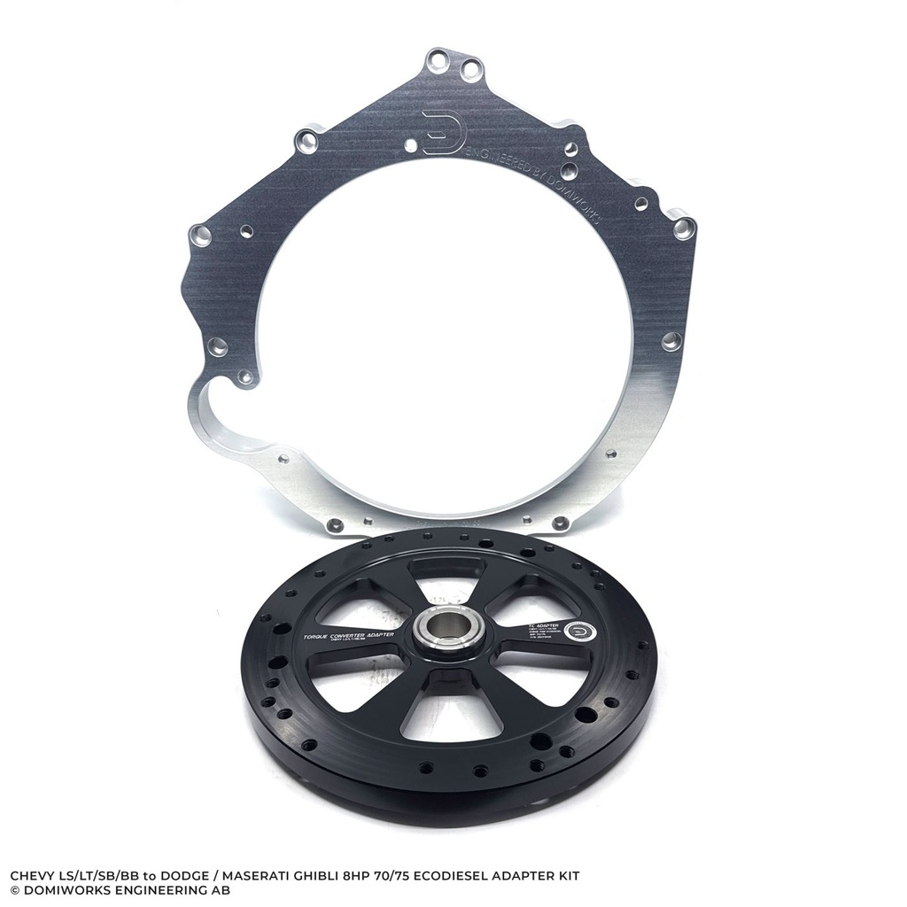 Domiworks Chevy LS/LT/SB/BB to Dodge Ecodiesel - Mirrored Starter Adapter Kit