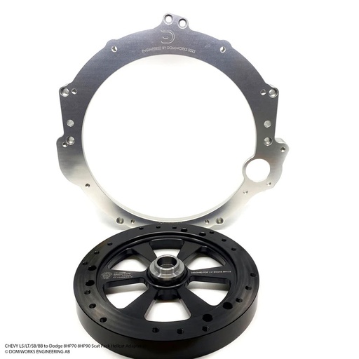 [DOMIWORKS-21004003] Domiworks Chevy LS/LT/SB/BB to Dodge 8HP70 / 8HP90 Adapter Kit